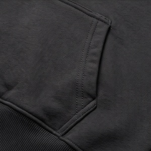 Sweat-shirt à capuche pour homme, poids lourd 400 g/m², noir uni, manches longues, poche kangourou, coupe classique, en coton - Product Image 5