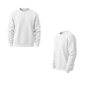 <b>Men</b> Waffle Knit Sweatshirt Crew Neck <b>Long</b> <b>Sleeve</b> Casual Pullover Textured Thermal <b>Top</b> Custom OEM Sportswear Manufacturer Factory - Product Image 6