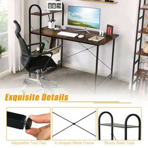 Scrivania per Computer Reversibile da 48 Pollici con Ripiano Portaoggetti, Arredamento Durevole e Salvaspazio - Product Image 2