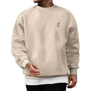 Sweat-shirt oversize en coton/polaire à col rond, impression de logo personnalisée, nouveau style basique 2026 - Product Image 1
