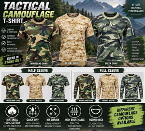 T-shirt d'entraînement tactique camouflage pour homme, manches courtes/longues, respirant, couleur unie, col rond, qualité supérieure, fabricant. - Product Image 3