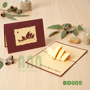 ANN BD005 Tarjeta de Felicitación Artesanal 3D Pop-up con Diseño de la Ópera de Sídney, Patrón Impreso con UV de Alta Calidad, Acabado Mate - Product Image 3