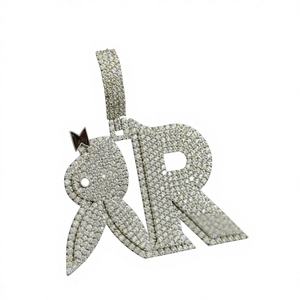 Moissanite personalizado Rabite colgante 925 plata esterlina moissanite diamante y otras joyas de diamantes - Product Image 2