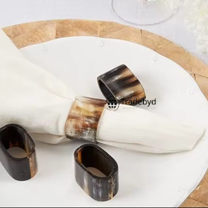 Luxury Natural Horn Eco-Friendly Country Style Handmade Napkin Ring 4.5cm Width Dining Table Accent Tradebyd - Product Image 1