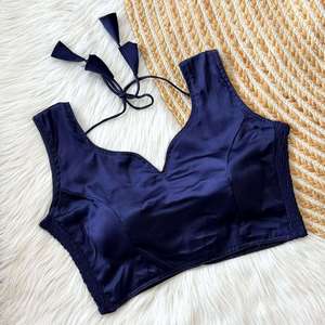 Blusa de fiesta de diseñador, tela de seda suave con elástico para un mejor ajuste, con relleno, lista para usar, completamente cosida. - Product Image 3