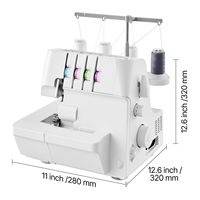 Máquina de Coser Overlock de 2-3-4 Hilos, 1250 Puntadas por Minuto, Alimentación Diferencial Ajustable de 0.7-2, Modelo D0100X3KR5T