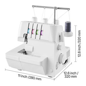 Macchina da Cucire Overlock a 2-3-4 Fili con 1250 Punti al Minuto e Alimentazione Differenziale Regolabile 0.7-2 - Product Image 5