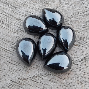 Hématite véritable, cabochon en forme de poire, dos plat, calibré, pierre précieuse de qualité en vrac - Product Image 5