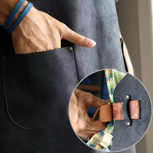 Hot Selling High Quality Breathable Comfortable Quick Dry Customized Leather <b>Apron</b> for Outdoor Activities & Restaurant Use - Product Image 5