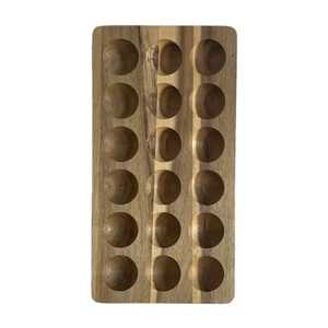 Wooden <b>Egg</b> Holder Tray 18 Grid <b>Egg</b> <b>Storage</b> Rack Natural Wood <b>Egg</b> Organizer Plate Kitchen Counter <b>Egg</b> Holder Durable - Product Image 1