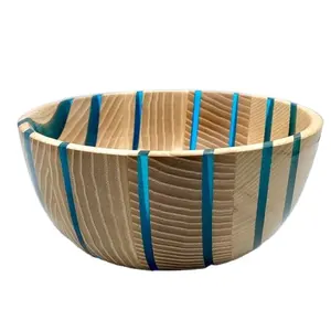 Eco-Freindly Table Top Round Tapered With resign on Wood Attached High Quality Home Decor Serving Bowl