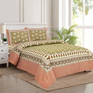 Ensemble de draps vintage Alankriti imprimés à la main, 100% coton, faits à la main en Inde, style bohème, décoration intérieure, 3 pièces, résistant à la décoloration, pour toutes les saisons - Product Image 1