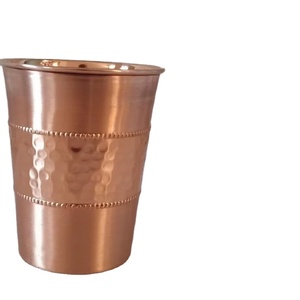 Fabricant et fournisseur en gros de gobelets à boire en cuivre, logo personnalisé, export, vaisselle réutilisable, durable, Inde - Product Image 1