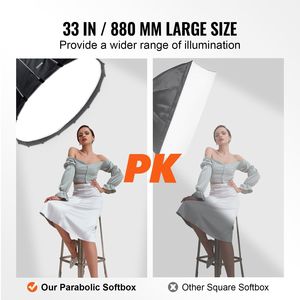 Softbox Parabolico Portatile a Sgancio Rapido 33/850 mm Leggero con 4 Luci e Attacco Bowens Universale per Illuminazione Fotografica - Product Image 5
