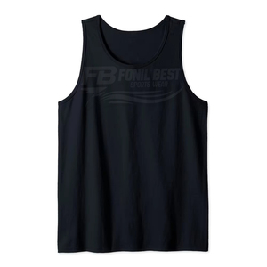 Camiseta sin mangas de algodón/fibra de bambú OEM personalizada, ecológica, informal, para fitness, musculación, gimnasio, para hombre, talla grande, transpirable, teñida, de alta calidad. - Product Image 2