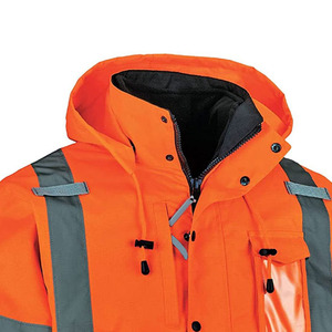 Custom Made Winter Breathable Outdoor Work Protective Safety <b>Jacket</b> for Construction <b>Workers</b> Front Hooded Thick for Online Sale - Product Image 5