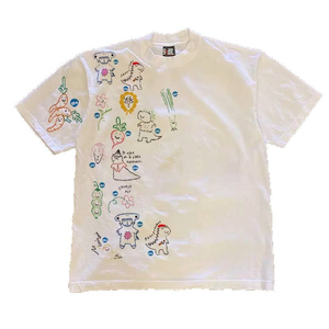 Nueva Camiseta de Algodón Puro de 200g con Estampado de Dibujos Animados Retro Americanos, Manga Corta, Diseño de Punto Holgado e Informal, Suave, para Parejas, 100% Algodón - Product Image 5