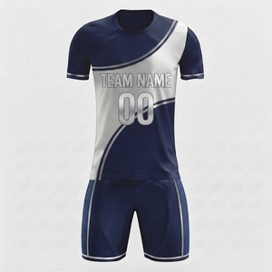 ชุดฟุตบอล เสื้อ กางเกงขาสั้น ผ้าโพลีเอสเตอร์ 100% ระบายอากาศ แห้งเร็ว น้ำหนักเบา ปรับแต่งได้ พิมพ์ลายด้วยความร้อน - Product Image 1