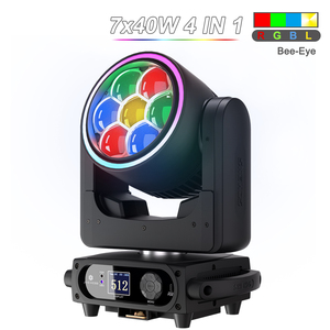 ไฟหัวขยับ SHEHDS 7*40W LED RGBL 4in1 Wash Light DMX 24/54CH ซูม ไฟดีเจ สำหรับโซลูชั่นแสงสว่างบนเวที - Product Image 1