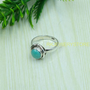 Bague en pierre turquoise bleue, bague en argent Sterling 925, bagues de fiançailles pour femmes, bijoux turquoise, cadeau de noël pour femmes - Product Image 3