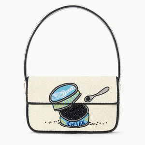 กระเป๋าสะพายประดับลูกปัดลายจุดมุกสีดำหูหิ้วเดี่ยวแฟชั่นใช้ได้ทุกวันทุกฤดูกาล - Product Image 3