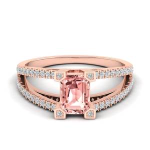 REYES แหวนหมั้นพลอยมอร์แกไนต์ทรงเอเมอรัลด์คัท 1 กะรัตสำหรับผู้หญิง ทองคำแท้ 14K สีเหลืองทอง พร้อมใบรับรองเครื่องประดับเพชร - Product Image 6