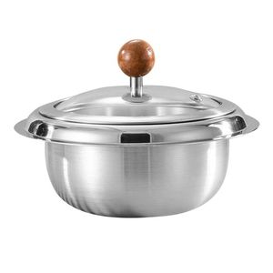 Premium Heavy <b>Gauge</b> Stainless Steel Serving Pot with Tempered Glass Lid and Induction Compatible Base - Product Image 5