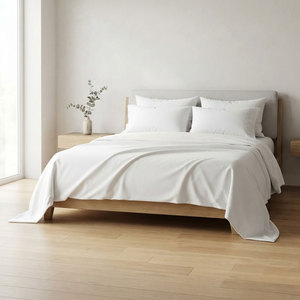 Premium Plain <b>White</b> Eco-Friendly Durable Comforter Set with Lightweight Polyester/Cotton Fabric for Modern Bedroom Decor - Product Image 6