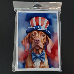 Vizsla Patriotic American Whimsical A7 Tamaño 5x7 Tarjetas de notas en blanco Paquete de 8 con sobres para saludos - Product Image 3