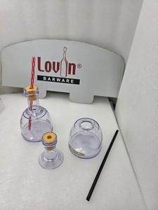 Vaso de Tequila Portátil y Sostenible de 375 ml, de Plástico, con Pajita y Tapa, Vaso Moderno para Beber en Casa, Fiestas y Bares, DUSS E - Product Image 2