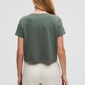 Camiseta Corta de Verano para Mujer, Sexy, de Manga Corta, Clásica, Holgada, Suave, con Hombros Caídos - Product Image 2