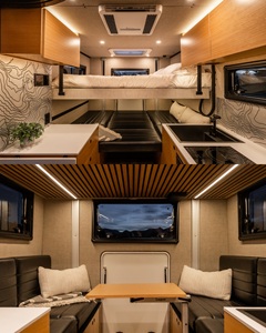 Camping-car de luxe gris en aluminium, prix de gros, une chambre, 4-6 personnes, Euro 6, climatiseur, réfrigérateur, cuisinière, télévision, salle de bain, véhicule - Product Image 2