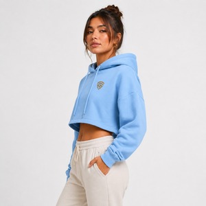 Sudadera Corta de Felpa Francesa Ligera para Mujer, con Cordón Ajustable y Tejido Transpirable - Product Image 5