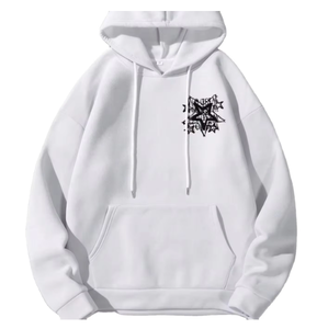 Sweat à capuche blanc épais pour homme en molleton de coton, avec petit imprimé sur la poitrine, style streetwear hiver, vente en gros, logo personnalisé, OEM - Product Image 4