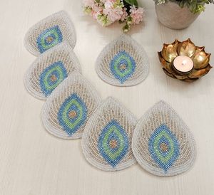 Custom Logo <b>Large</b> Coasters Classic Style Beaded Hick Heat Resistant Beaded Coaster Buy Direct From Supplier Decorative Table - Product Image 3