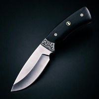 Couteau de chasse à lame fixe Drop Point, acier inoxydable, manche en Micarta, garde décoratif, longueur totale de 9 pouces
