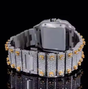 Platinum Luxe Wave iced out Moissanite Quartz Watch for Men Diamond Style Luxury Wrist Watch Sparkle and Solid Construction - Product Image 3