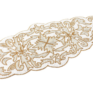 Handmade Christmas Decorative Beaded <b>Runner</b> Placemat Cloth <b>Dining</b> <b>Table</b> Mat With Leaves Design for Weddings and Formal Events - Product Image 5