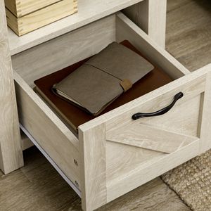 Industrial 1 <b>Drawer</b> 1 Shelf <b>Side</b> <b>Table</b> with Storage Natural for Living Room Bedroom - Product Image 6