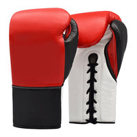 Gants de boxe unisexes en cuir véritable, personnalisables OEM/ODM, couleur au choix, à doigts entiers, anti-humidité, antidérapants, à lacets, vente en gros