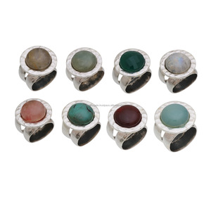 Top tendance 925 argent Sterling luxe Original cristal fait à la main Premium hommes pierres précieuses bague de mariage ovale carré poire coupe ronde - Product Image 4