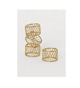 2025 luxueux anneaux de serviette en métal fabriqués à la main 4 pièces ensemble conceptions uniques couleurs vives élégant salle à manger mariages hôtel Table décor - Product Image 3