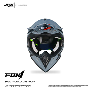 Casque de cross Supermoto JPX Fox1 Solid GORILA GREY DOFF, au design élégant et à la finition métallique audacieuse pour une protection optimale. - Product Image 1