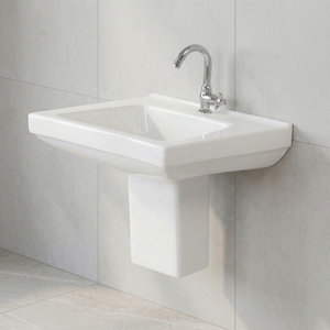 Easy Clean Modern European Design Ceramic Half Pedestal Wash Basin Sink For Hospital - Product Image 5