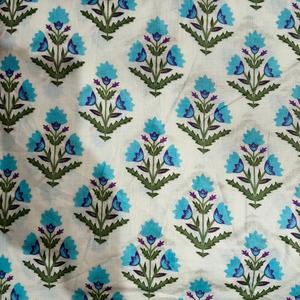 Tissu artisanal léger en coton Jaipuri traditionnel imprimé au bloc, 60x60, pour sacs et rideaux, idéal pour garçons - Product Image 3