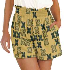 Trendy Summer Vacation Shorts <b>Elastic</b> Waist Soft Quick Evaporation Material Stylish Casual Beachwear Women Beach Short - Product Image 1