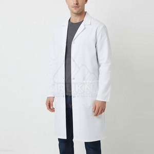 เสื้อกาวน์แพทย์แขนยาวสีขาวถักนิตติ้ง ผ้าฝ้าย 100% น้ำหนักเบา สำหรับแพทย์ พยาบาล และคลินิก รุ่นใหม่ล่าสุด - Product Image 4