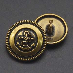 Boutons de blazer ronds polis en alliage de zinc sans nickel, écologiques, pour accessoires vestimentaires - Product Image 4