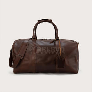 Sac de voyage en cuir véritable de haute qualité avec logo personnalisé, faible MOQ, marque privée, sac de voyage vintage grande capacité pour la gym et le week-end - Product Image 1