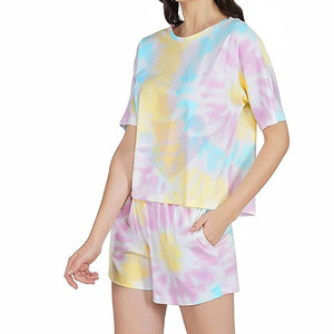 <b>Women</b> Casual 2 Piece <b>Shorts</b> <b>Set</b> Breathable 100% Cotton Fitness Wear <b>Short</b> Sleeves Quick Dry Crew Neck Collar - Product Image 3